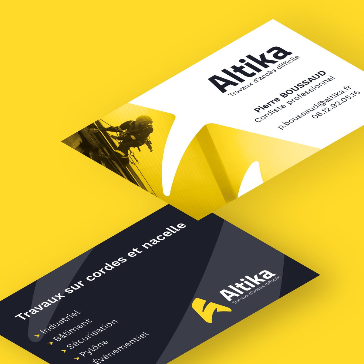 | IDENTITE |
Développer son activité, c'est aussi savoir travailler son image. Nous avons accompagné les cordistes de La Corde Bretonne pour leur nouvelle identité : Altika.
Merci à eux pour leur confiance.
#cordiste #batiment #travaux #design #graphisme
#CreativeManufacture