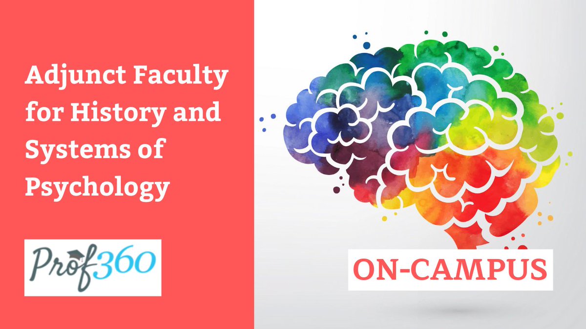 ProfHire_360's tweet photo. Seeking Adjunct Faculty for History and Systems of Psychology (ON-CAMPUS)

https://t.co/f2Jnr3QCHB
#teachcollege #psychology https://t.co/WL4n0GIdHm