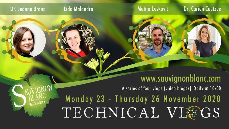 #SAUVIGNONBLANCSA TECHNICAL VLOGS

Mon 23 to Tues 26 Nov we bring you a series of free technical vlogs (video blogs) by experts to replace this year’s technical seminar.
Vlogs will launch @ 10:00 daily on our website at sauvignonblanc.com/technical

Read more bit.ly/3lERa9x