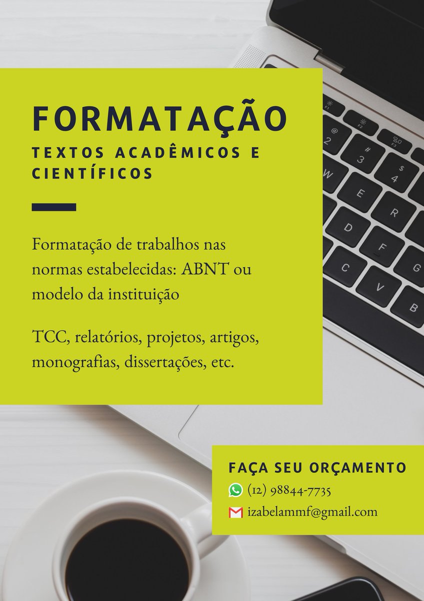 izmmfr's tweet photo. Olar, amigos

Com essa pandemia estou me disponibilizando a formatar trabalhos acadêmicos, precisando ou conhecendo alguém que precisa chama euuu https://t.co/fDuSCQrhtH