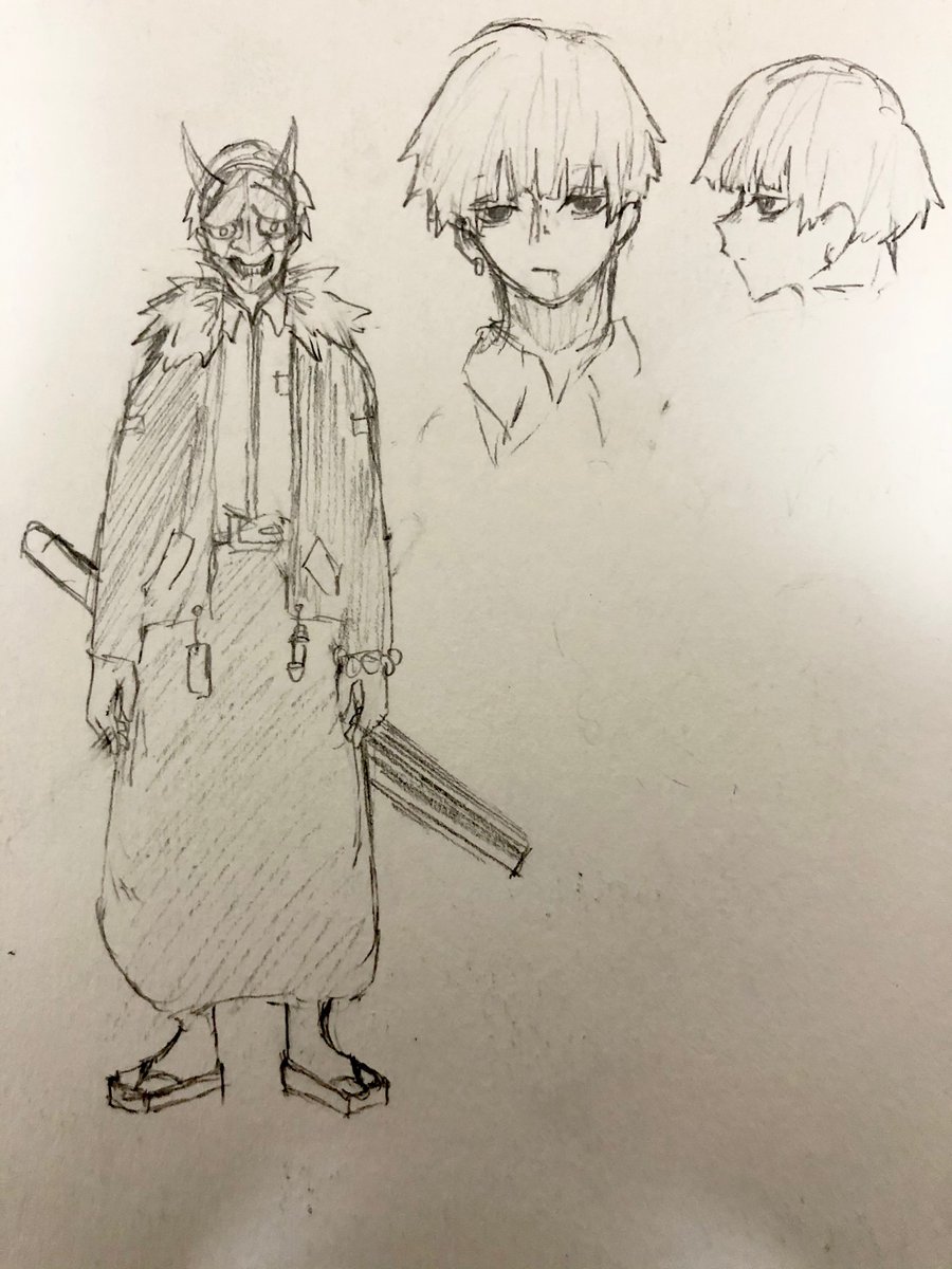新作の主人公くん
ヨルは般若のお面を何も見ずに描けるようになりました 