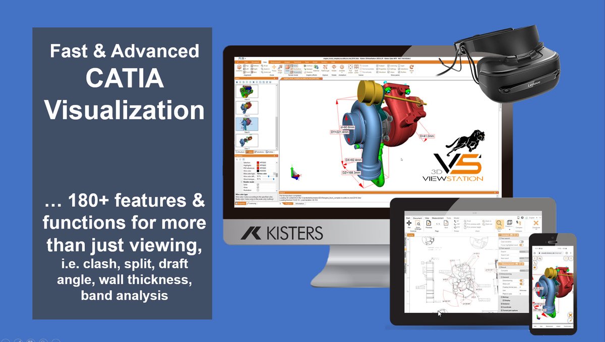 KistersViewer's tweet photo. Learn more about fast &amp; advanced CATIA visualization, on Desktops, in Browsers, on your Mobile, in VR. No matter if used with 3DExperience or SmarTeam - or stand alone. https://t.co/yKMPO3uvAA #3D #CAD #viewer #Catia https://t.co/uf5R7jJB78