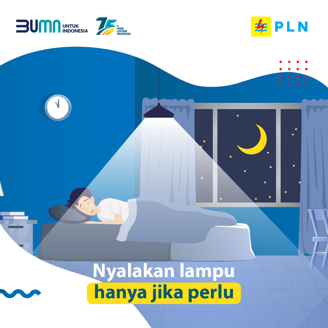 pln_123's tweet photo. Electrizen sering lupa mematikan lampu saat enggak dibutuhkan? Pemakaian listrik lampu memang enggak sebesar AC atau rice cooker, tapi membiarkan lampu menyala berjam-jam termasuk pemborosan energi. Yuk biasakan gunakan lampu seperlunya :)

#PLN
#BijakEnergi
#Electrizen https://t.co/Htb2fQs4bg