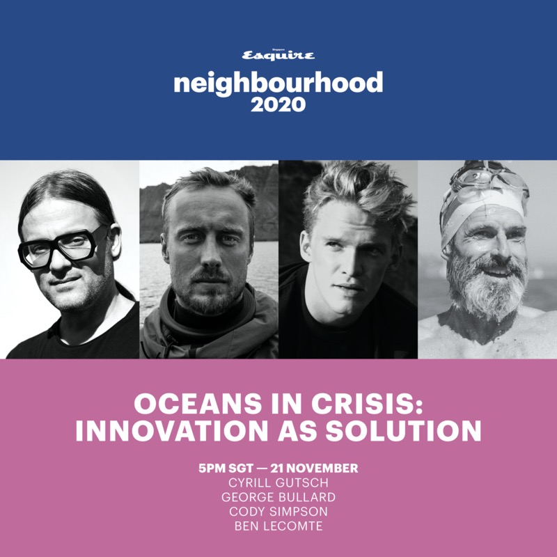 esquiresg's tweet photo. Join us this weekend as we tackle the pressing issue of ocean fragility and we guarantee you’ll be inspired to take action. It’s free, and you’ll hear from @benlecomteswim @codysimpson @parleyforoceans &amp; @george_bullard.