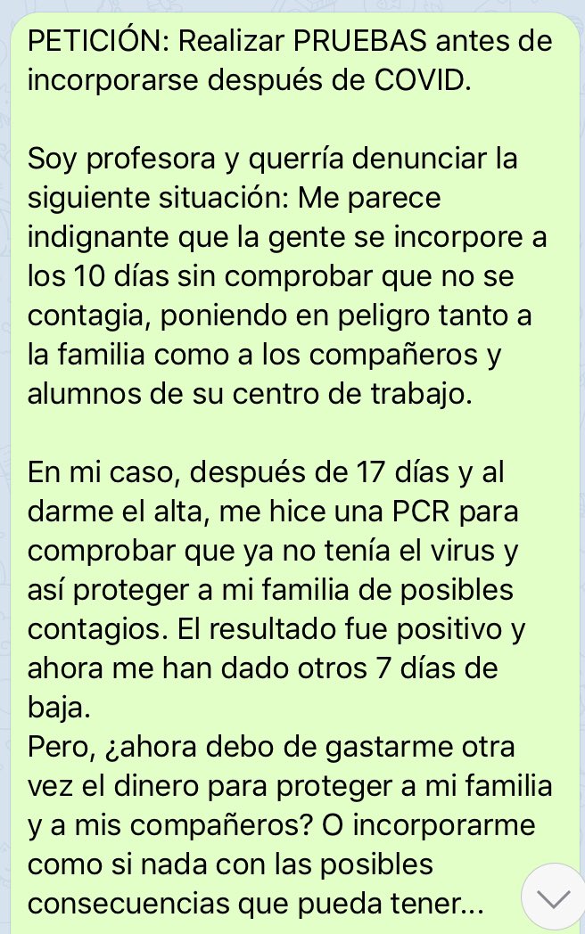 AnaMorenoRod's tweet photo. PETICIÓN: Realizar PRUEBAS al #profesorado antes de incorporarse después de #COVID. ¡Por mayor seguridad en las aulas!
@EducaAnd @sanidadgob @AndaluciaJunta @javierimbroda @JuanMa_Moreno @CSIFAndalucia @CGT @ccooensgranada @anpeandalucia @MareaVerde_GR https://t.co/qq7LgOWlB6
