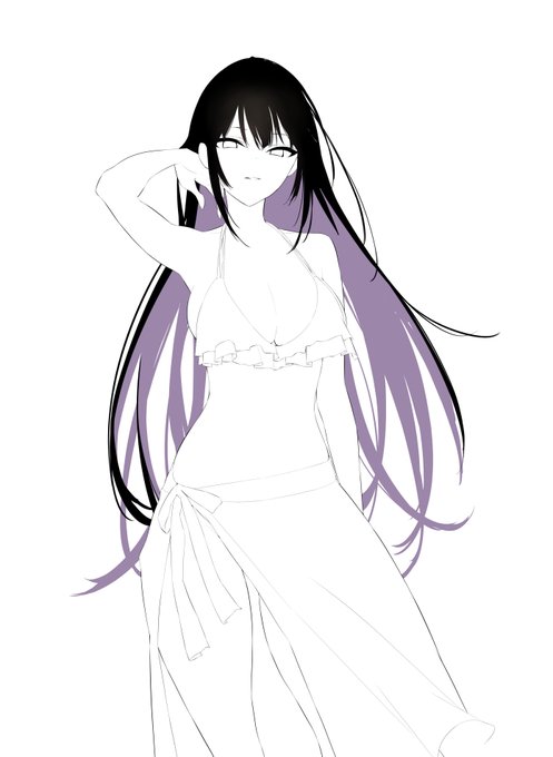 #皆さん線画と塗った後を見せてください 