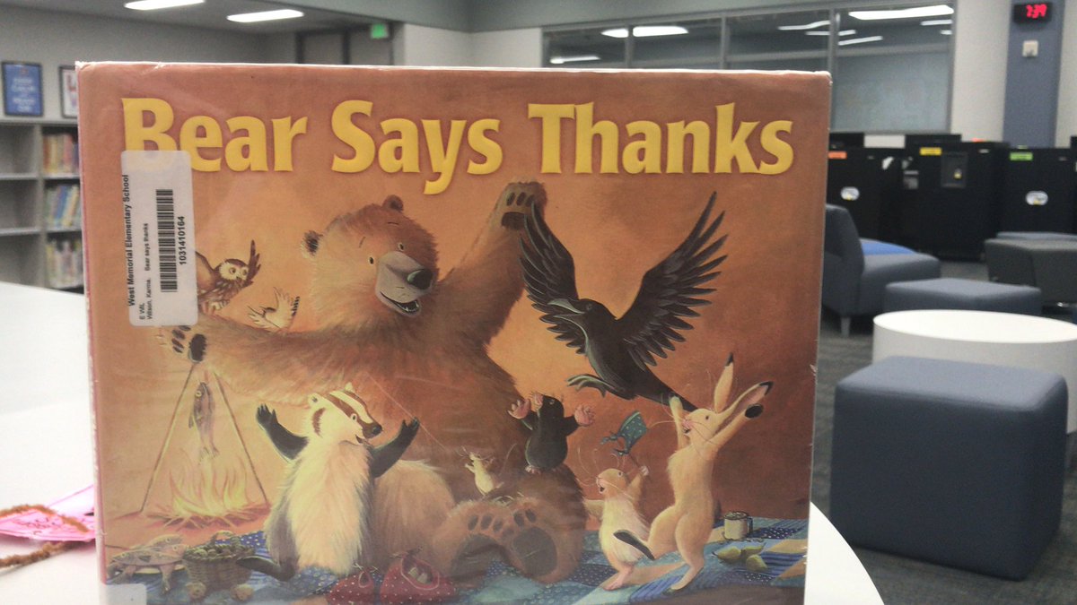 TyrrellHillary's tweet photo. Twitter challenge : first grade learning about gratitude with Bear Says Thanks #katylibraries https://t.co/39yZRehKIJ