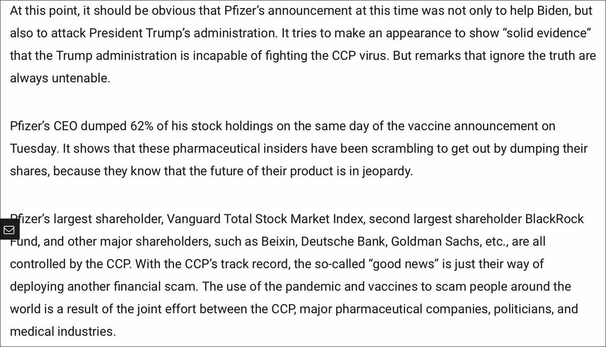  #Pfizervaccine  #Pfizer Tried to say they were not part of OWS but Trump said they received 1.95 BILLION and stressed this in his presser. Excerpts from this article suggest that their moves are nothing but a financial scam!