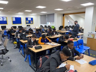 St_Ignatius's tweet photo. Some of our Yr 9 students in their Black History Course run by Holler UK today learning about Egyptians... #EngagedAndLearning @JesuitSchoolsUK https://t.co/ZA41Go597M