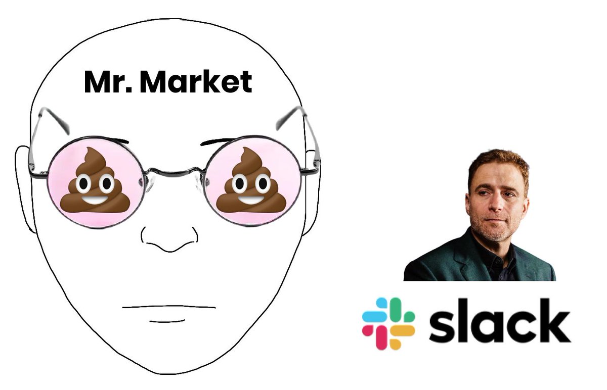 Teams makes them look at  $WORK through shit-colored glasses.- Operating losses = just another structurally unprofitable co- Compare 49% YoY growth to  $ZM's 355% instead of the BVP Index's median 27%- 125% Net Dollar Retention as a sign that cos leaving Slack.