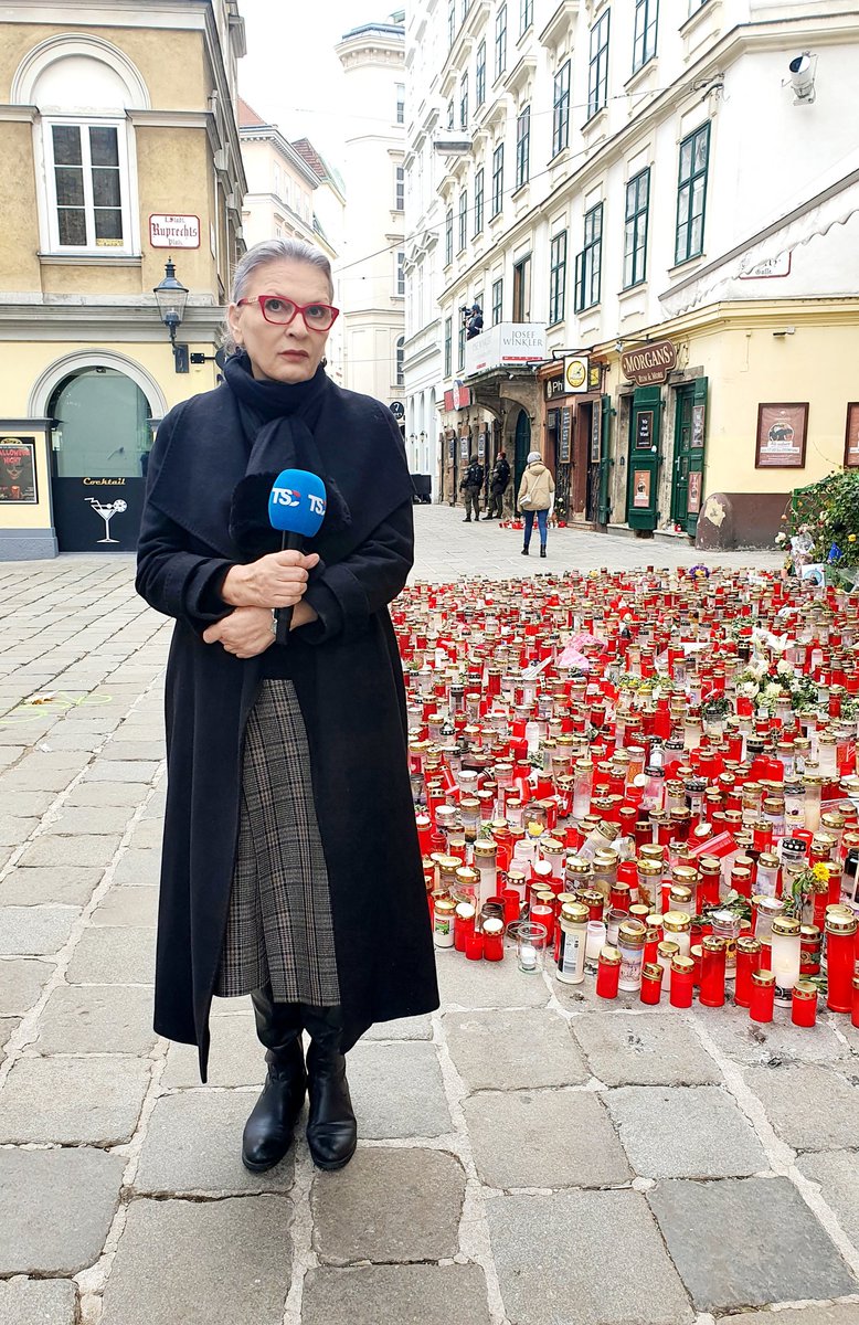 VeraMarjanovic's tweet image. Tema TERORIZAM - sa mesta terorističkog napada u Beču, za Dnevnik TSDa (Televizija srpske dijaspore). #Potresno