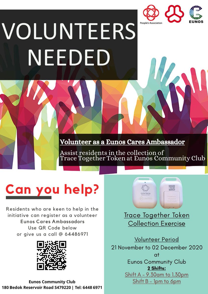 simplyeunos's tweet photo. Register as a volunteer for our #TraceTogether token collection: https://t.co/DRXvftrZZU https://t.co/RuBK9fC5gh