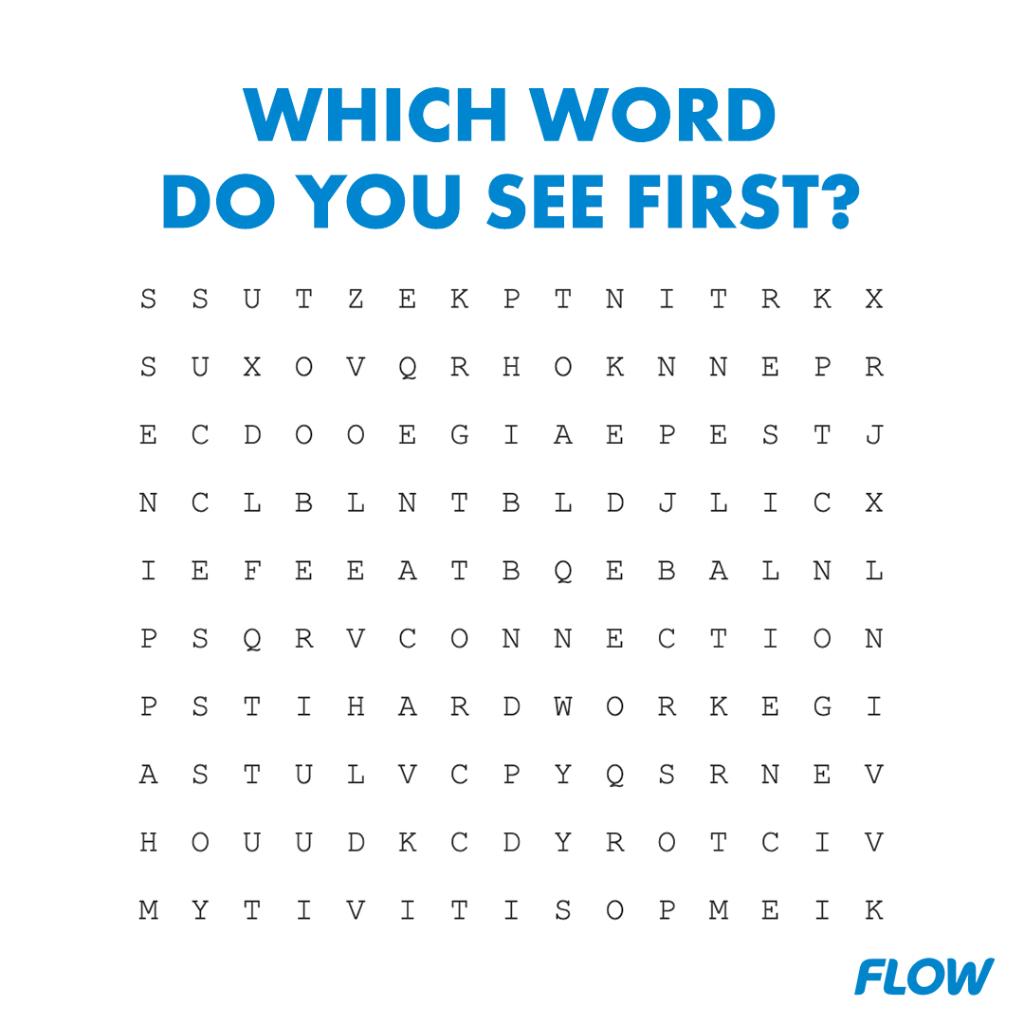 FLOWJamaica's tweet image. Let's have some fun! 
Comment below which word you see first!