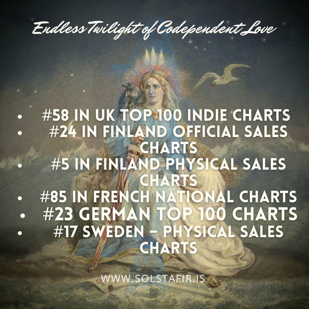 The first week's results are in for Sólstafir's latest album, Endless Twilight of Codependent Love. Thank you so much to everyone who picked up a copy of the album on one of the various formats. Still don't have your copy? Do it now! #solstafir #etocl #seasonofmist #flyingfoxab