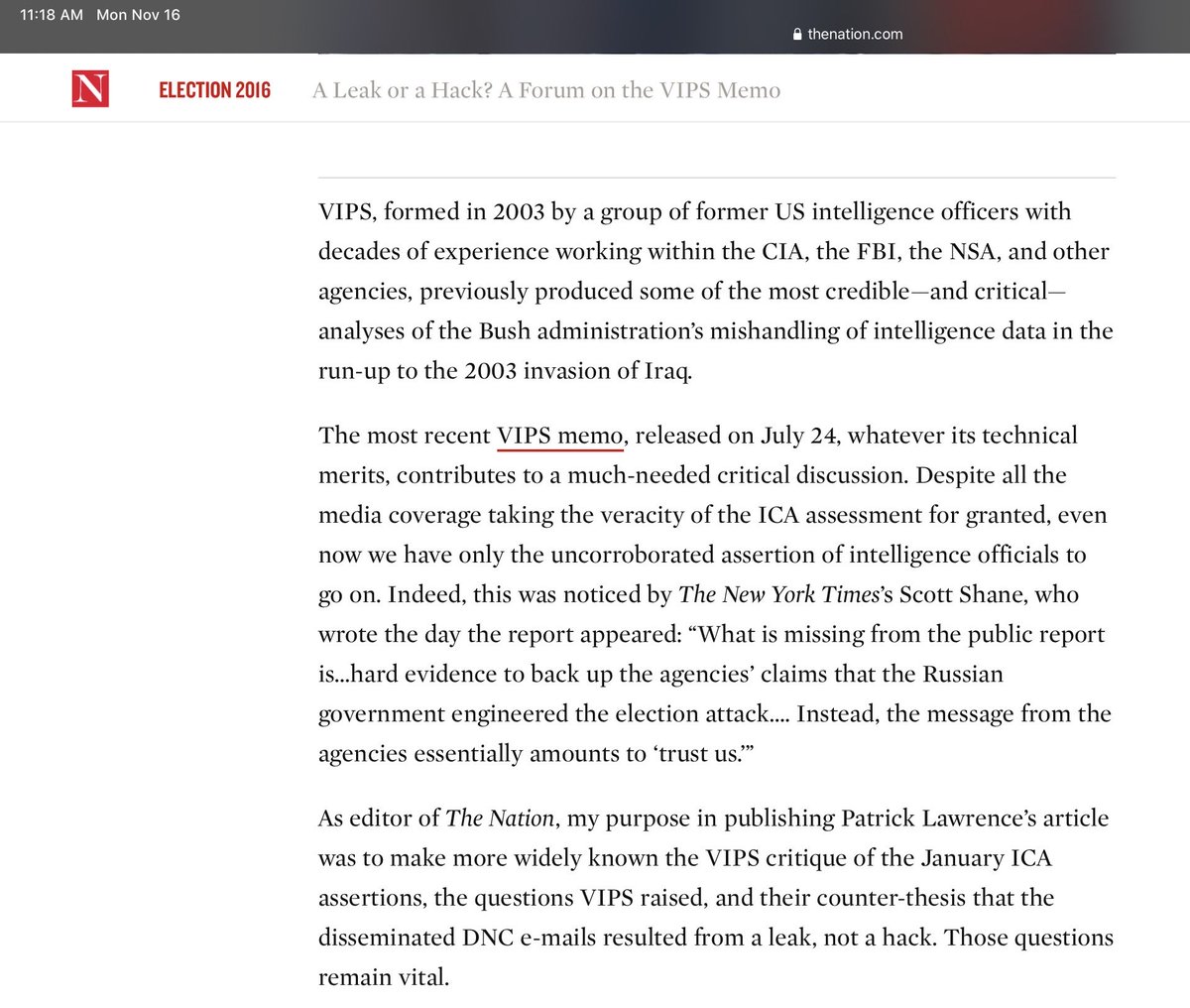 Bill is a founding member of Veteran Intelligence Professionals for Sanity, which is code for “Failed Ex-Feds Who Work for the Russians.”Here’s the sort of thing they’ve been doing for decades. They serve up their “credentials” to do the work of the GRU.Yeah, I said it.