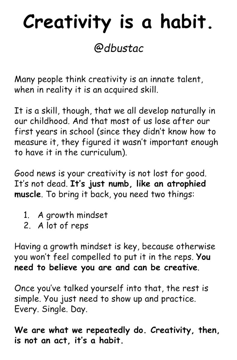 Day 1: Creativity is a habit.