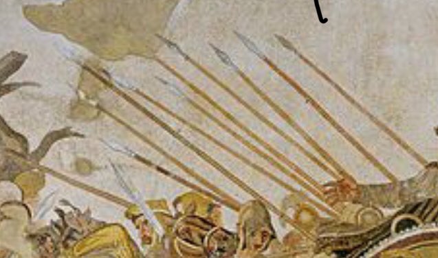 La repetición de las lanzas en diagonal, las espadas que chocan entre sí y la multitud de hombres y caballos evocan con gran claridad el furor y brutalidad de la batalla.