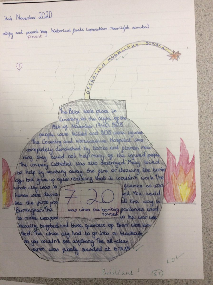 gfprimarycov's tweet photo. 6D have produced stunning infographics about the Coventry blitz: 14th/15th Nov 1940. Using eye witness accounts, medical reports, newspaper articles and photos, they pieced together events of that night and presented key facts visually. #GFHISTORY #RECONCILIATION https://t.co/RwfbcaEeNm