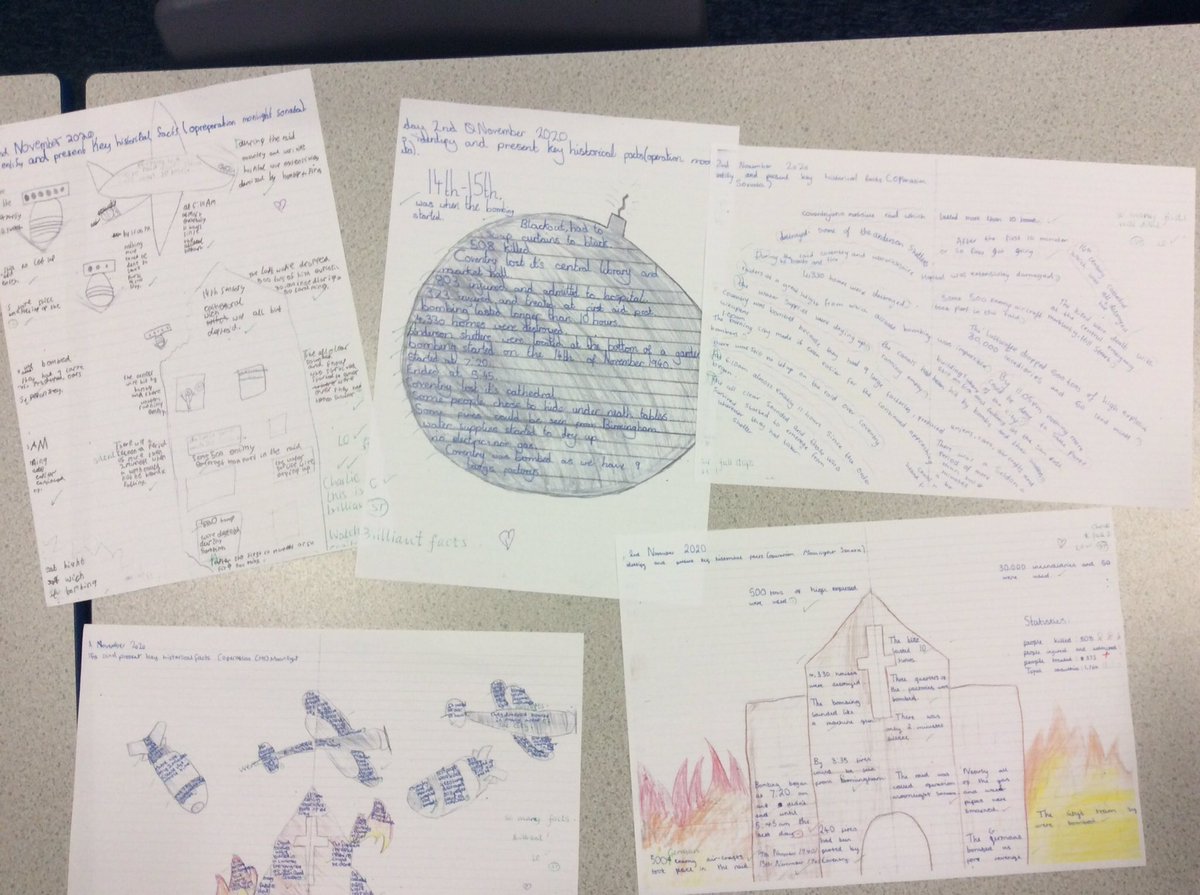 gfprimarycov's tweet photo. 6D have produced stunning infographics about the Coventry blitz: 14th/15th Nov 1940. Using eye witness accounts, medical reports, newspaper articles and photos, they pieced together events of that night and presented key facts visually. #GFHISTORY #RECONCILIATION https://t.co/RwfbcaEeNm