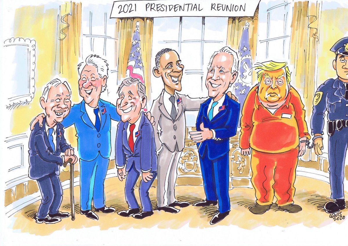 I’ve been speculating about where President Trump might be a year from today and whether he'd be able to show up at the next presidential reunion. bit.ly/3lCIUa8
#presidenttrump #presidentbiden #presidentialelection #presidentobama #trumpcartoon #bidencartoon