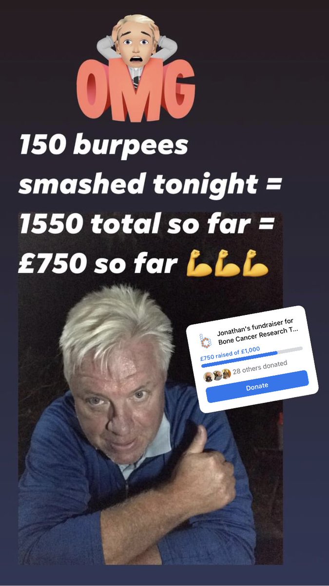 JonathanSmith63's tweet photo. Going well πͺπ #2000burpeesinnovember #Teambones #bonecancerresearchtrust https://t.co/zNo2J6rp7A