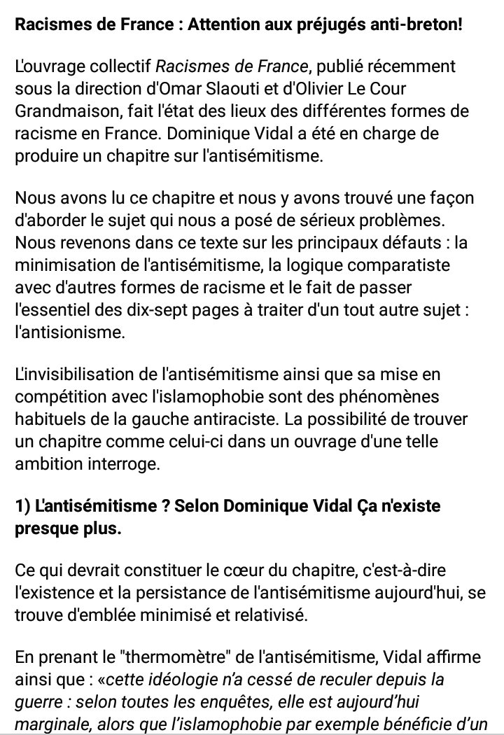 JJR_JJR_JJR's tweet photo. Notre dernier communiqué s'adresse particulièrement  aux rédacteurs et rédactrices du livre Racismes de France sorti le mois dernier. Il critique la persistance d'un défaut d'analyse de l'antisémitisme dans la gauche antiraciste. https://t.co/sKsZfJuHRl