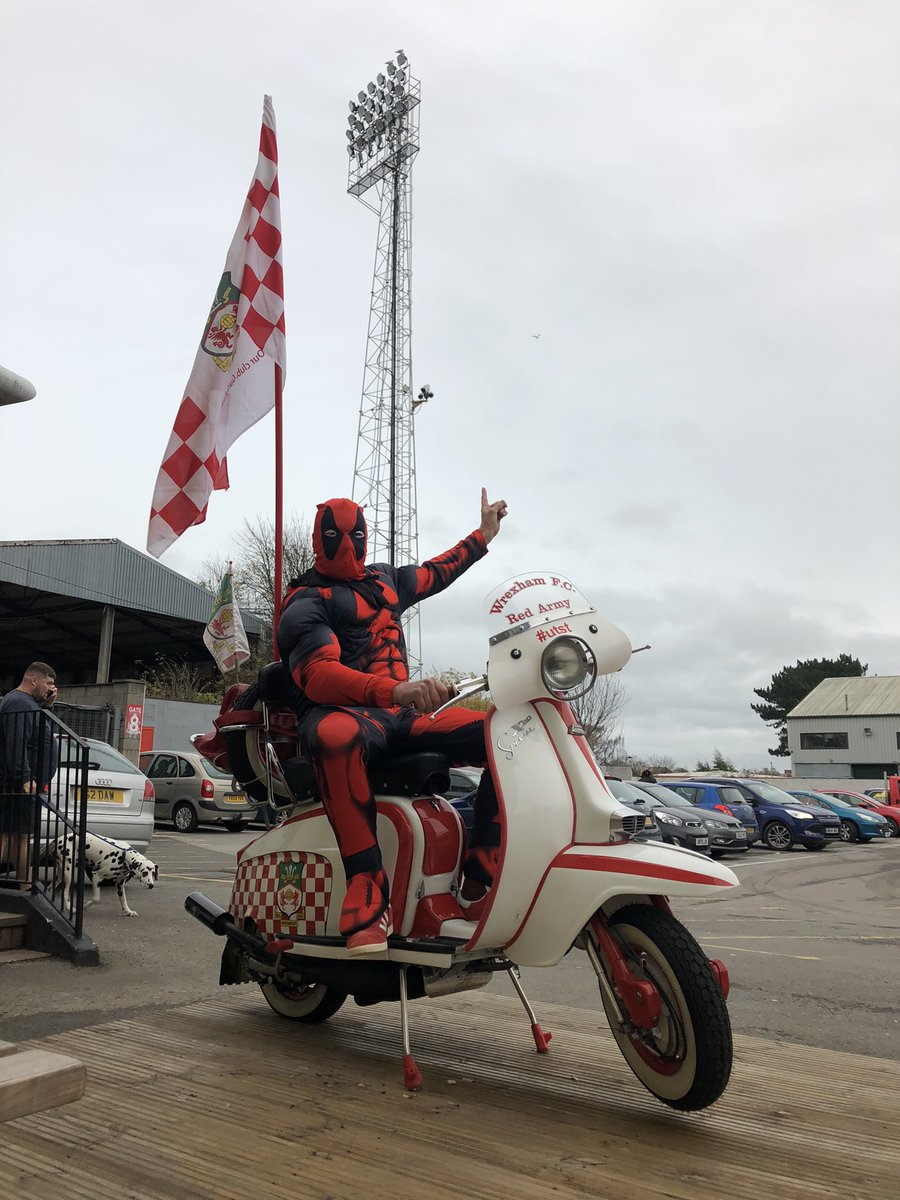 adywxm's tweet photo. Today’s takeover is even bigger than our massive floodlights #UTST @RMcElhenney @VancityReynolds @WXM_Lager @wrexham https://t.co/U616ubgIrH
