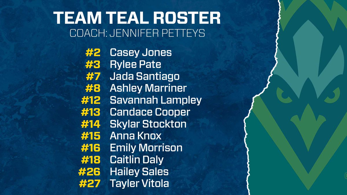 UNCWsoftball's tweet photo. NEWS | The annual Navy-Teal World Series is set for this weekend, so let's take a look at the rosters

📝https://t.co/FOCQmwLEHp

#HawkYeah https://t.co/fm0H9WREV4