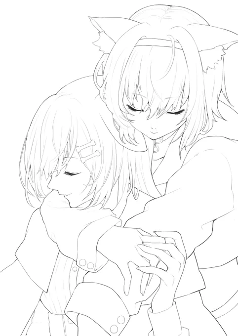 おかころです 
#皆さん線画と塗った後を見せてください 