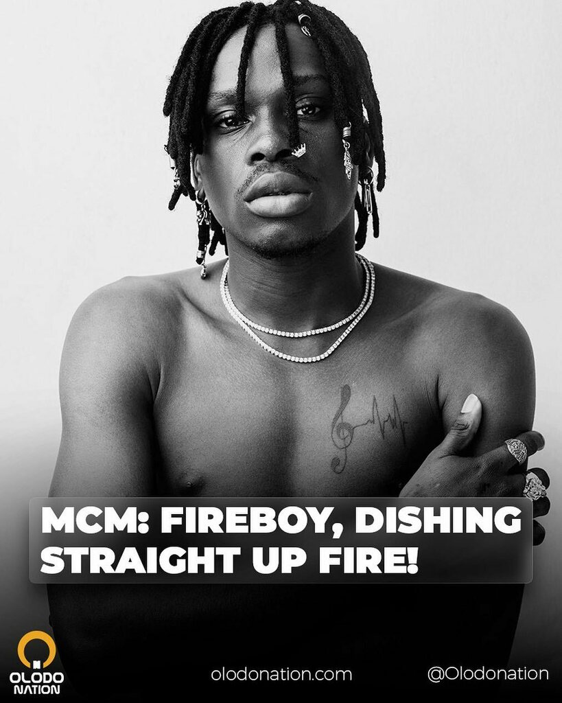 MrIbrahimSalawu's tweet photo. Our MCM this week is @fireboydml 🔥
Which of his songs is your favourite? 🎶
#MCM #OMCM #FIREBOY https://t.co/oiU66tLSuJ