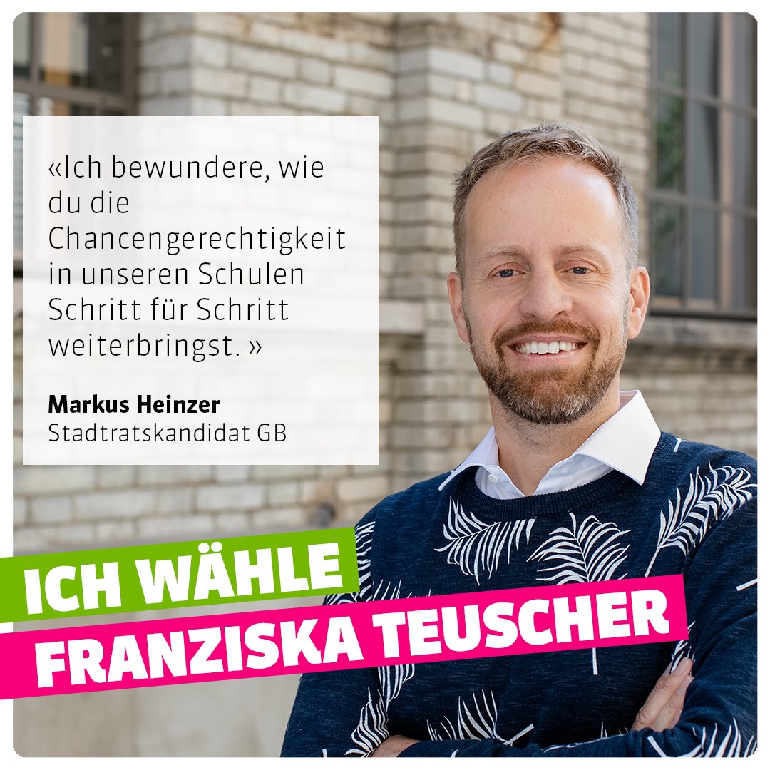 fteuscher's tweet photo. Absolute Schul-Crack im @GruenesBuendnis ist: @MarkusHeinzer
Er ist Präsident der Schulkomission Breitenrain-Lorraine, hat hier mitgeholfen, Ganztagesschulen umzusetzen & präsidiert die städtische Volksschulkonferenz
Danke für dein grosses & vielfältiges Engagement.
#teamteuscher https://t.co/Ho9C22E7Aj