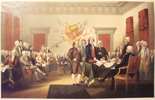 Принятие декларации независимости сша год. Джона Трамбулла декларация независимости. Декларация независимости картина Джона Трамбулла. Картина Трамбулл континентальный конгресс. Подписание декларации независимости США картина.