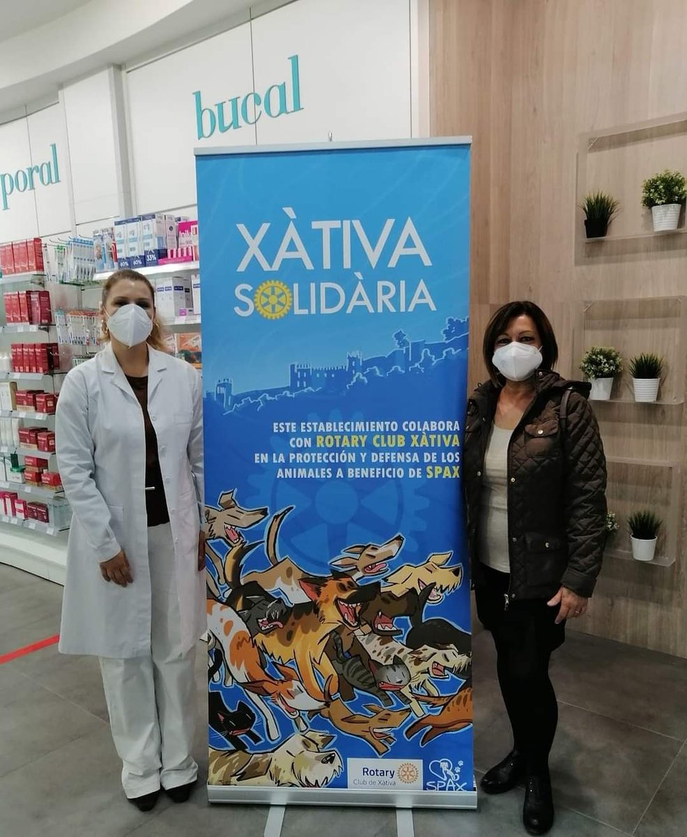 Y seguimos con el reto de la campaña del Rotary Club Xàtiva, hoy le toca el turno a Farmacia Vanessa LLanderal 
como establecimiento colaborador.
