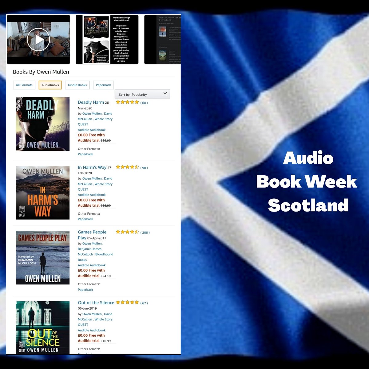 OwenMullen6's tweet photo. #bookweek2020 #audiobookweek #bookweekscotland
#audible #amazonaudible #Kobo #nook #ibooks
https://t.co/Ej8Ho2zhoS https://t.co/aHd6hHH7uj