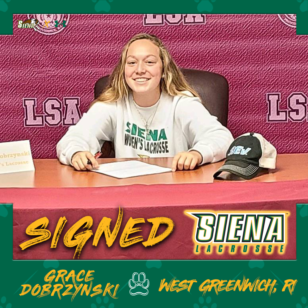 SienaWLax's tweet photo. 🚨 CLASS OF 2⃣0⃣2⃣5⃣🚨

We would like to welcome in our other three signees to our incoming class next year - we are excited to add Grace Dobrzynski, Sarah Irish, and Kelly Logue to our program!

#MarchOn #BigDawgs https://t.co/BBu5Wj2sT7