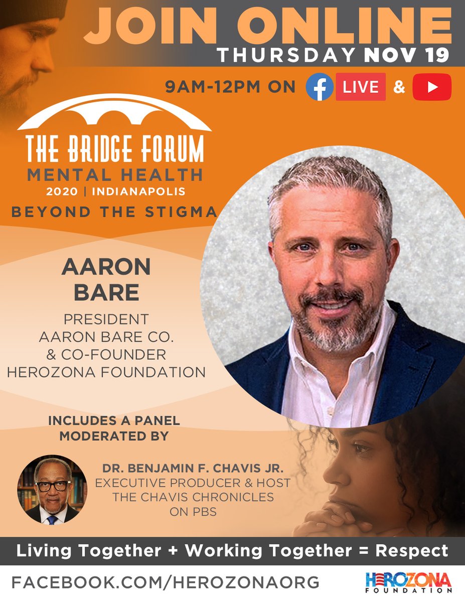 Join us on Nov. 19th for the Mental Health Edition | Beyond the Stigma 
(Part of the 2020 Bridge Forum Series from HeroZona Foundation). Tune in Live at 9:00am EST / 7:00am MST - qoo.ly/3982wj
#HeroZonaFoundation