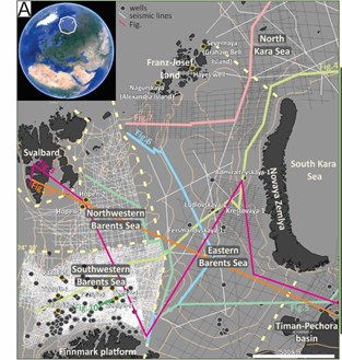 Here, she uses crazy amounts of data: More than 3000 2D seismic lines, 250 wells and integrated stratigraphic and palynological data... 2/6