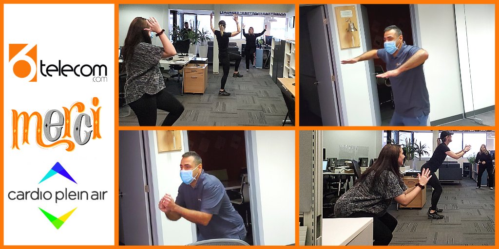 6Telecom's tweet image. L'équipe de 6Telecom qui termine ses sessions d'exercices en force ce matin !💪
Nous tenons à remercier une dernière fois #CardioPleinAir pour votre énergie et votre enthousiasme !👏
#viedebureau #6Telecom #cardiopleinair #exercice