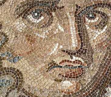 l mosaico está hecho con la técnica conocida como opus vermiculatum mediante teselas pequeñas colocadas en curvas progresivas. Se trata de una obra muy bien detallada costeada por una persona rica, según Plinio el Viejo -el original- sería Casandro de Macedonia.