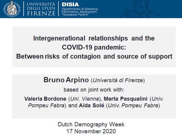 brunoarpinoEU's tweet photo. I look forward presenting tomorrow our work on #IntergenerationalRelationships and the #COVID19
in the very exciting session "Demography, coronavirus and the structure of households"
@ the #DutchDemographyWeek https://t.co/jD6zT3P3ok