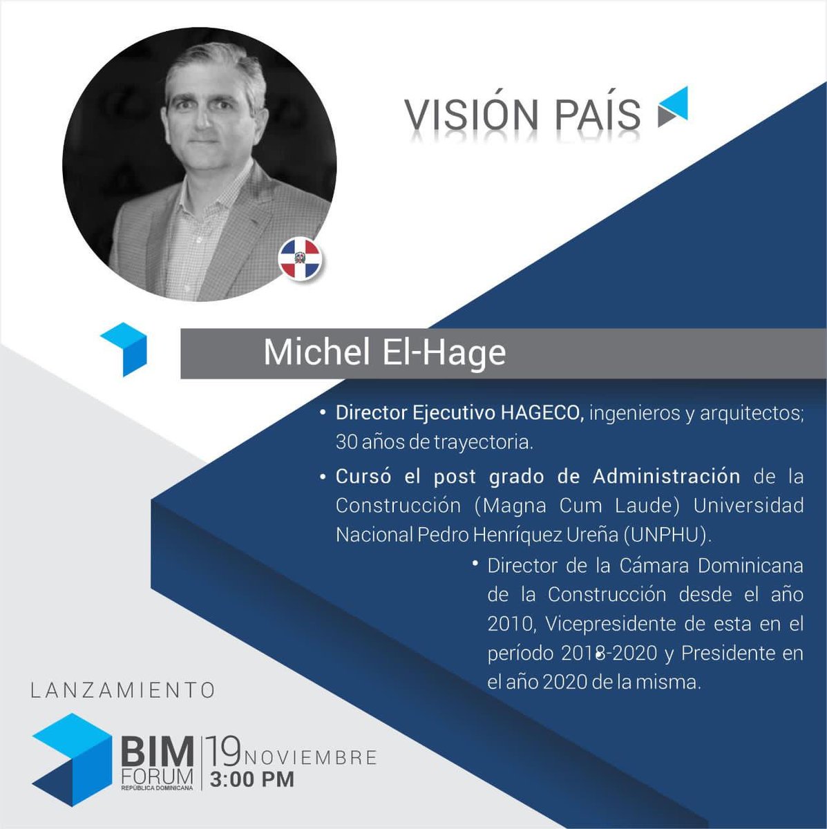 bimforumrd's tweet photo. Visión País!
En esta mesa tendremos la perspectiva de importantes empresas del país; hablaremos de la importancia del cambio tecnológico y cultural en la construcción!

#BIMForumRD https://t.co/bLdjfoNF3o