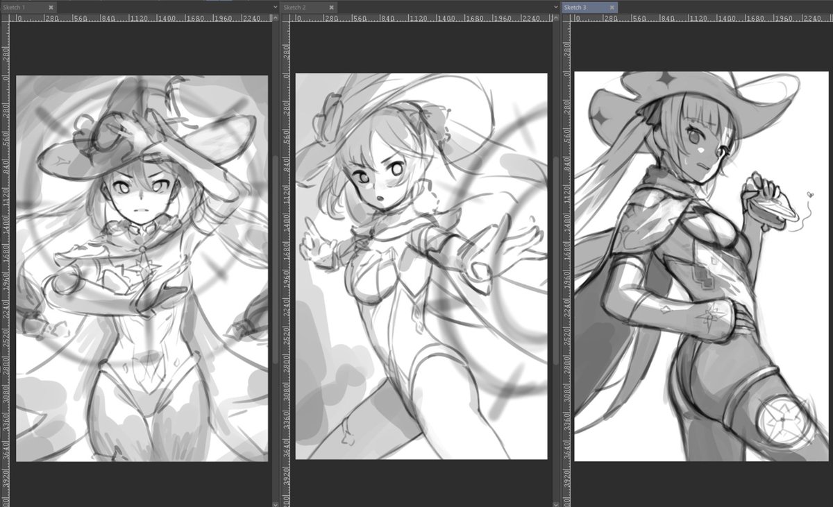 Sketch 1 to 3 (Left to Right)
I think I know which one you guys would pick
Also, sketch 3 looks like something Hews would draw lol
#genshinimpact #genshinimpactfanart