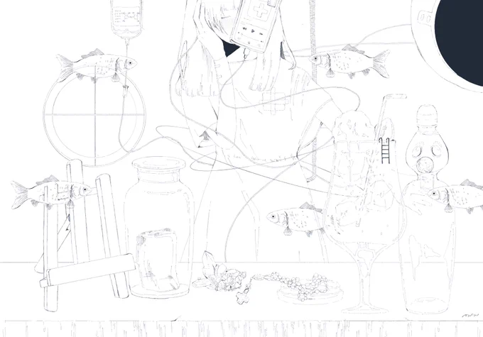 #皆さん線画と塗った後を見せてください

見せちゃいます 