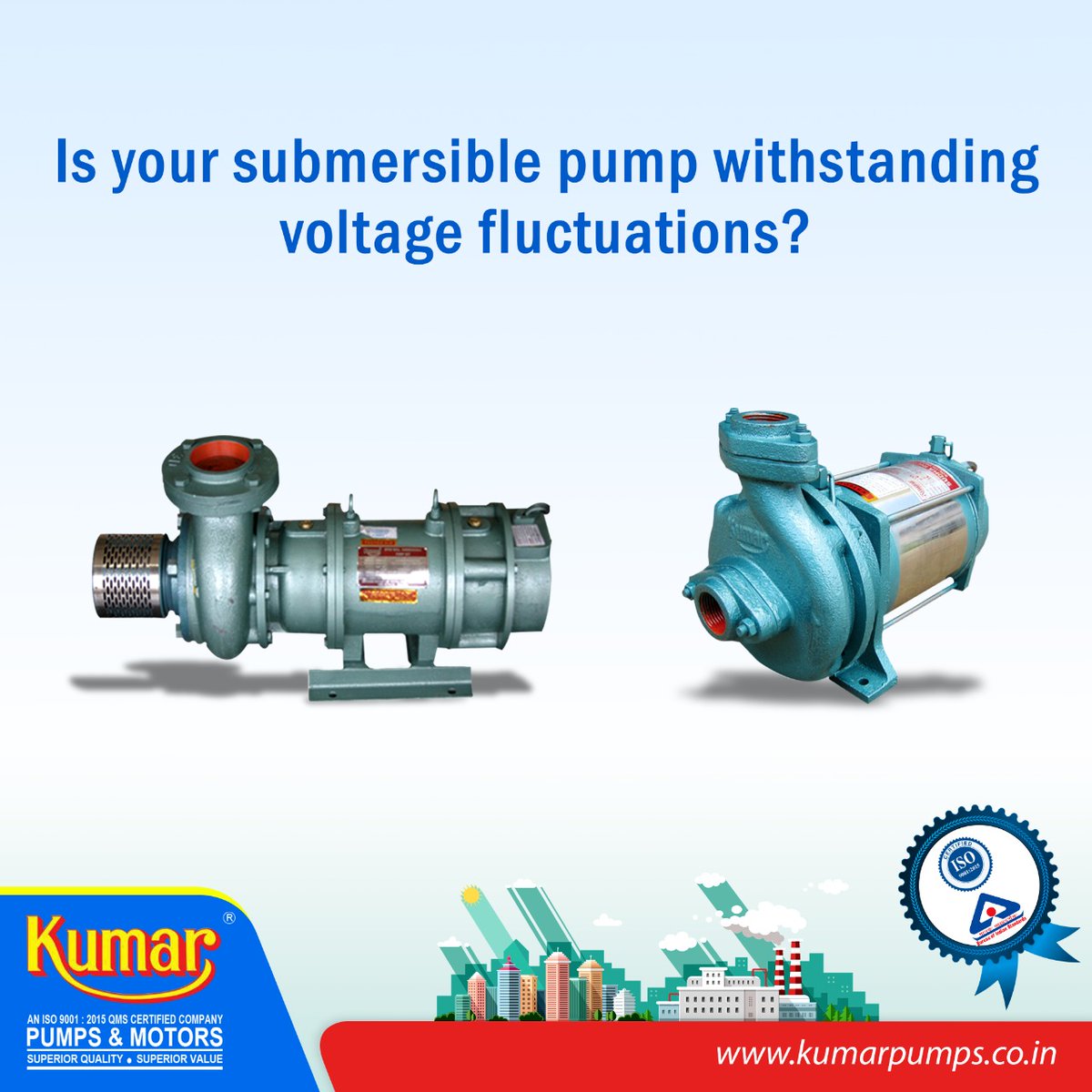KumarPumps's tweet photo. Kumar Pumps #SubmersiblePumps are the toughest! Our submersible motors are water cooled and water lubricated with adaptability to withstand a wide range of voltage fluctuations.

#WorldClassQuality #BestPumps #pumps https://t.co/JxZJR03ZL2