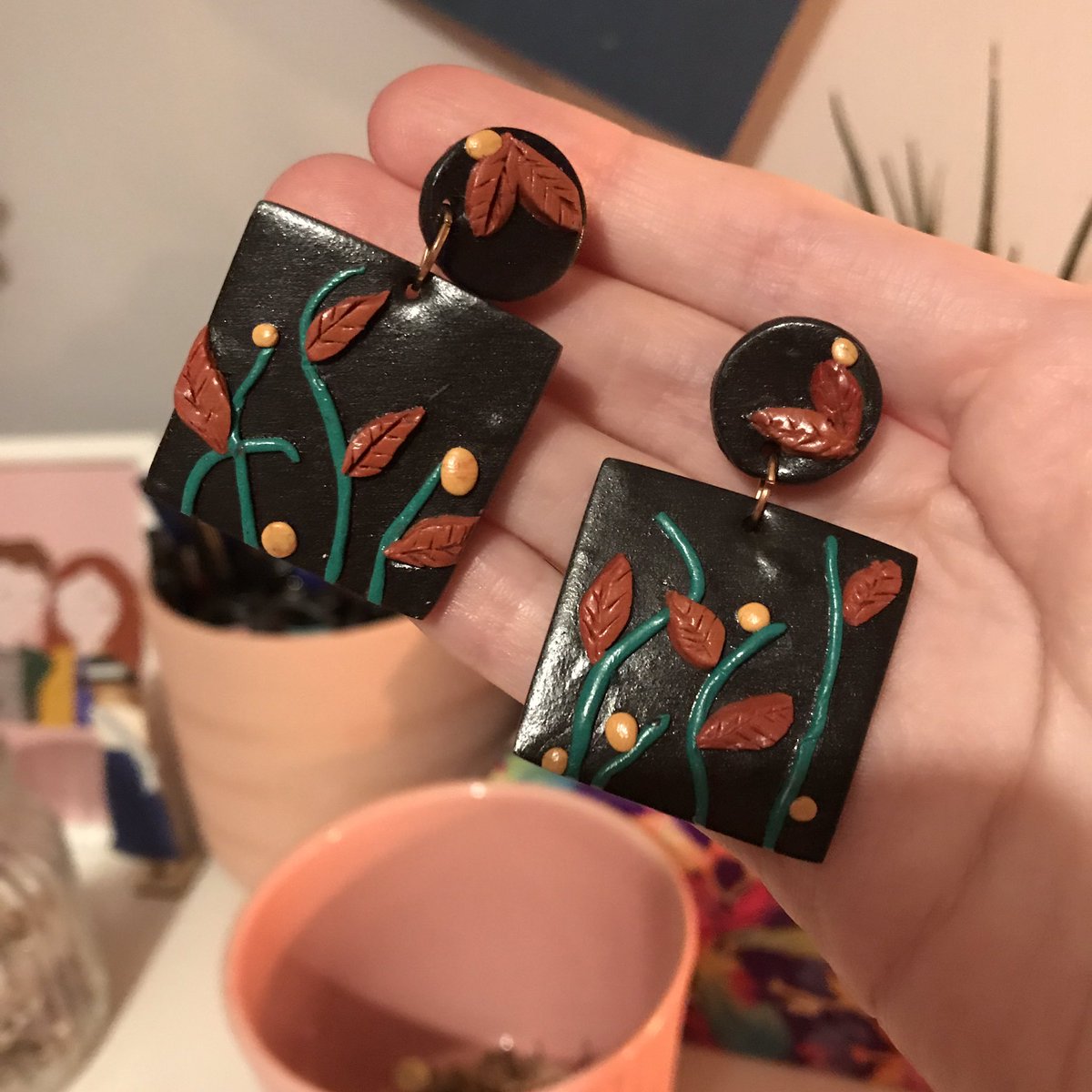 A new but firm favourite! Kelvin Clay by  @jocelyn_mcG, I absolutely LOVE these earrings! The detail and beauty is just unreal, amazing quality, and an all round lovely gal. Plus she just realised new gift boxes for Christmas...  http://www.Etsy.com/uk/shop/kelvinclaystudio
