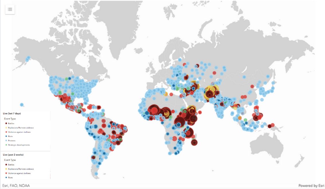 The Armed Conflict Location & Event Data Project (ACLED) is a publicly available political violence and protest event dataset designed for disaggregated conflict analysis and crisis mapping.