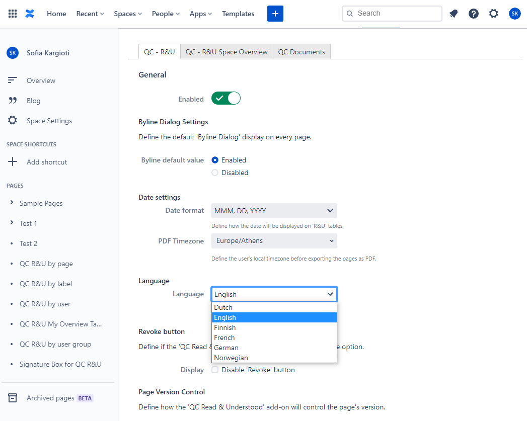 AnalyticsQc's tweet photo. QC Read & Understood has a new feature!
Users can now choose the language they want to display their content. Click the link to know more about our latest feature: https://t.co/Cc4LH0LBUA
#QCAnalytics #Atlassian #AtlassianApps #ConfluenceApps #ConfluenceCloud #NewFeature https://t.co/RsPHUB0lFX