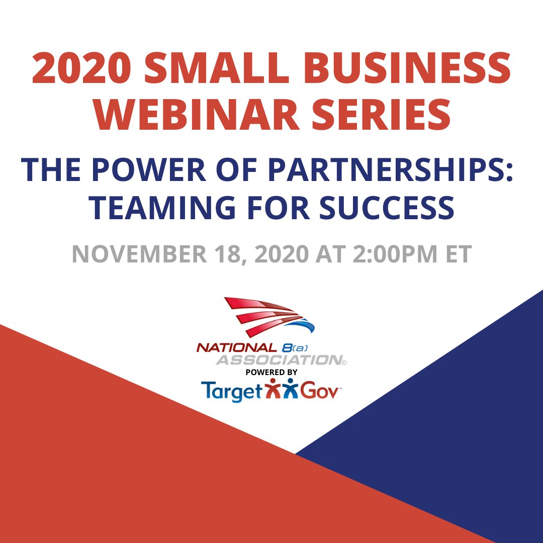 National8a's tweet image. There is still time to register for our next #freewebinar on Wednesday, November 18th!  #National8aAssociation #TargetGov #OffitKurman #WebinarWednesday #Partnerships #TeamingforSuccess #SmallBusiness
Register: ow.ly/mMju50ClFjg