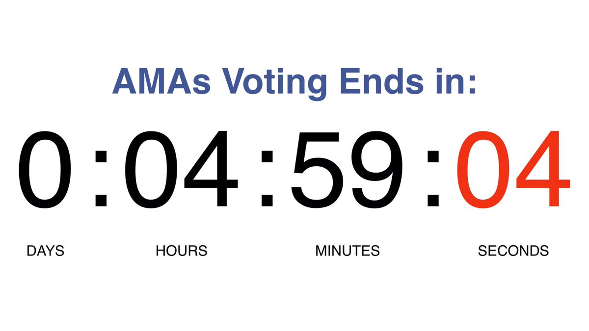 THIS IS OUR ONLY TIME LEFT.

Don’t think, don’t ask, JUST VOTE.
Don’t regret it later.

RT the main tweet.
RT the replies.
5 hours remaining. LET’S GO!

I’m voting for Taylor Swift for Artist of the Year at the #AMAs