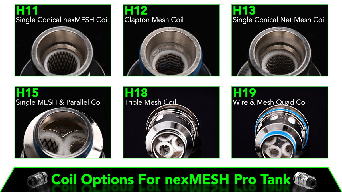 wotofoofficial's tweet photo. nexMESH Pro Tank has 6 coil and 1 Rebuildable deck options now, which coil do you like most?๐ค
https://t.co/PwbS2Vv3pg
#wotofo #vapecoil #meshtank #้ปๅญใฟใใณ #vapeshop https://t.co/IZbFxU5Irj